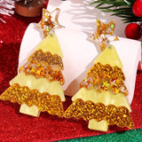 Festive Acrylic Christmas Tree Earrings (3 Color Choices)