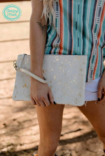 The Golden Heifer Bag/Wristlet