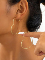 Heart Shaped Hoop Earrings (Available in Goldtone or Silvertone)