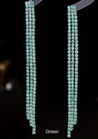 Rhinestone Tassel Earrings (9 Color Choices)