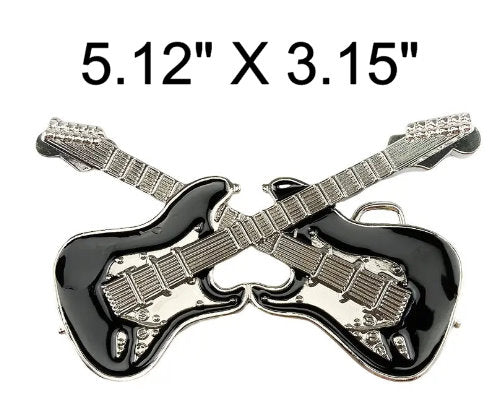Engraved Guitars Belt Buckle