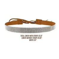 Western Faux Leather, Rhinestones, & Crystal Hat Band (6 Options Available)