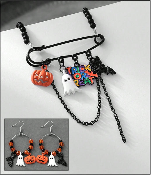 Halloween - Charm Necklace & Earrings Set