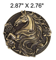Western Engraved "Horse" Belt Buckle (2 Color Options)