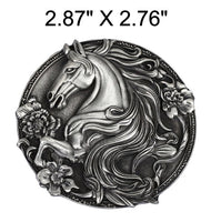 Western Engraved "Horse" Belt Buckle (2 Color Options)