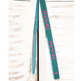 Turquoise & Pink "Howdy" Seed Bead Purse/Bag Strap
