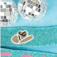 Turquoise & Pink "Howdy" Seed Bead Purse/Bag Strap