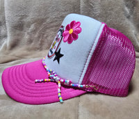 Handcrafted "Ice Coffee Princess" Trucker's Cap with Hat Chain
