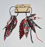 HALLOWEEN - Big & Boujee Custom Feather Earrings (Knives)