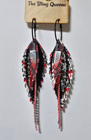 HALLOWEEN - Big & Boujee Custom Feather Earrings (Knives)
