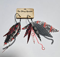 HALLOWEEN - Big & Boujee Custom Feather Earrings (Knives)