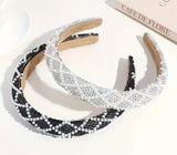 Rhinestone & Pearls Lattice Headband (2 Color Choices)