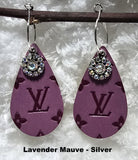 Embossed Teardrop Earrings with Charms (13 Color Choices)