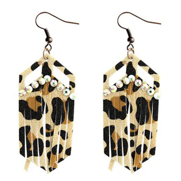 Leopard Fringe Cut Earrings (2 Colors Available)