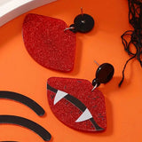 HALLOWEEN Glitter Red Lips/Fangs Crossbody with Bonus Matching Earrings