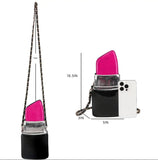 Hot Pink Lipstick Shaped Crossbody with Bonus Matching Earrings