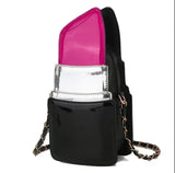 Hot Pink Lipstick Shaped Crossbody with Bonus Matching Earrings