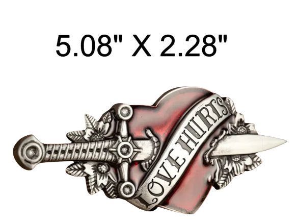 "Love Hurts" Belt Buckle