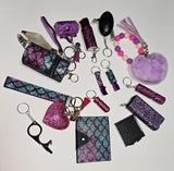 18 Piece Rhinestone Safety Key Chain Set (13 Choices Available)