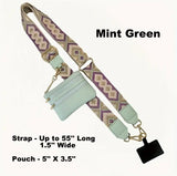 Crossbody Phone Strap with Zippered Pouch/Wallet (Variety of Color Choices)