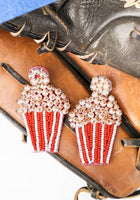 Movie Night Popcorn Seed Bead Earrings