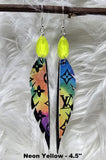 Teardrop Stones & Feathers Earrings (6 Choices)