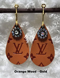 Embossed Teardrop Earrings with Charms (13 Color Choices)