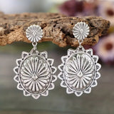 Western Aztec Sunburst Necklace with Matching Earrings