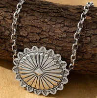 Western Aztec Sunburst Necklace with Matching Earrings