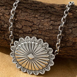 Western Aztec Sunburst Necklace with Matching Earrings