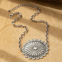 Western Aztec Sunburst Necklace with Matching Earrings
