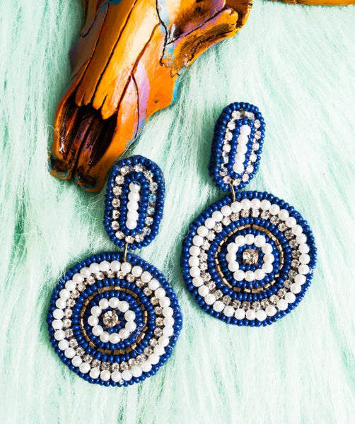 Palm Bay Seed Bead Earrings (Available in Red or Blue)