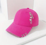 Stylish Baseball Cap with Chains & Rings (5 Colors Available)