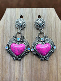Western - 4 Layer Beaded Heart Necklace with Matching Earrings (2 Colors Available)
