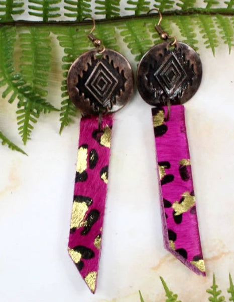 Concho Leopard Earrings (2 Colors Available)
