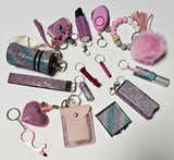 18 Piece Rhinestone Safety Key Chain Set (13 Choices Available)