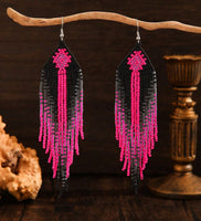 Boho-Chic Beaded Long Tassel Earrings (4 Color Choices)