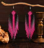 Boho-Chic Beaded Long Tassel Earrings (4 Color Choices)