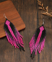 Boho-Chic Beaded Long Tassel Earrings (4 Color Choices)