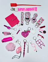 BIG 21 Piece Safety/Self Defense Key Chain (Lots of Prints & Color Selections)