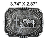 Western Style Engraved Praying Cowboy Buckle (2 Colors Available)