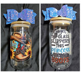 "This Princess Wears Boots" Glass Tumbler 16oz Cup/Beer Can