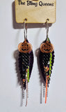 HALLOWEEN - Big & Boujee Custom Feather Earrings (Pumpkins)