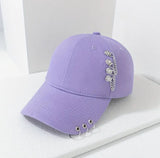 Stylish Baseball Cap with Chains & Rings (5 Colors Available)