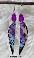 Teardrop Stones & Feathers Earrings (6 Choices)