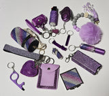18 Piece Rhinestone Safety Key Chain Set (13 Choices Available)