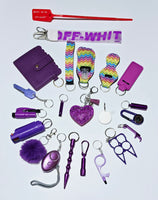 BIG 21 Piece Safety/Self Defense Key Chain (Lots of Prints & Color Selections)