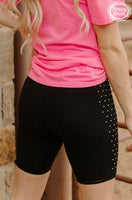 Rainy Night Rhinestone Biker Shorts