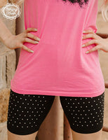 Rainy Night Rhinestone Biker Shorts