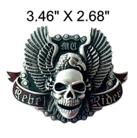 Engraved Rebel Rider - Eagle Skull Belt Buckle